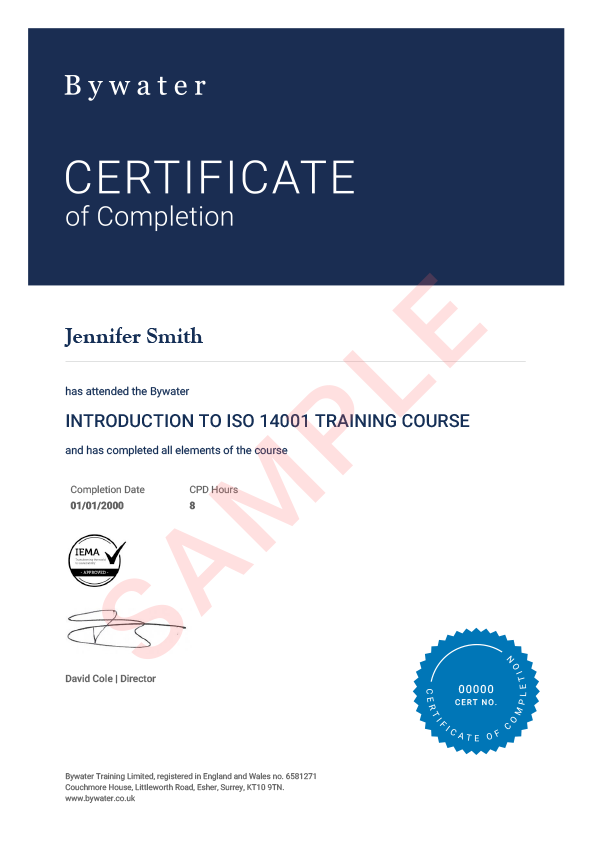 Introduction to ISO 14001 Environmental Management Systems Certificate